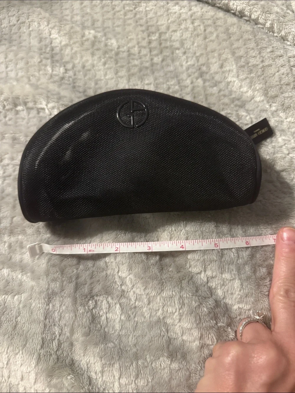 Giorgio Armani Black Mesh Half-Moon Pouch